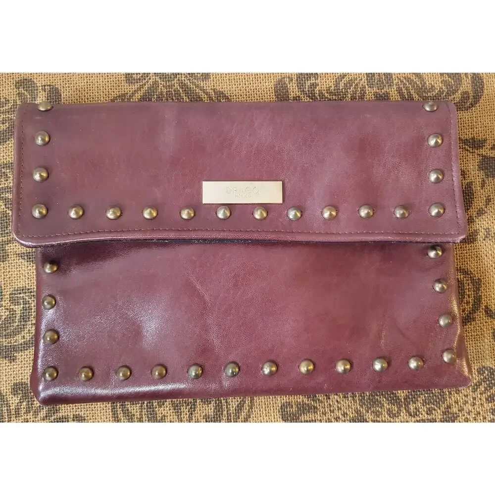 Draco Studded Leather Crossbody Purse Bag Clutch Colorfully Beaded Guitar Strap